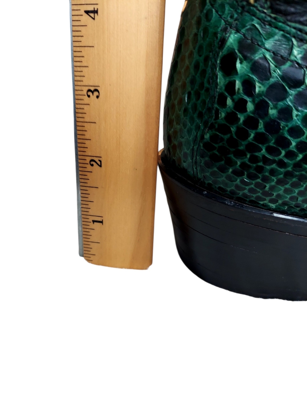 Dan Post Emerald Green Snakeskin Embossed Cowgirl Western Boots 8 Vintage - Picture 12 of 14
